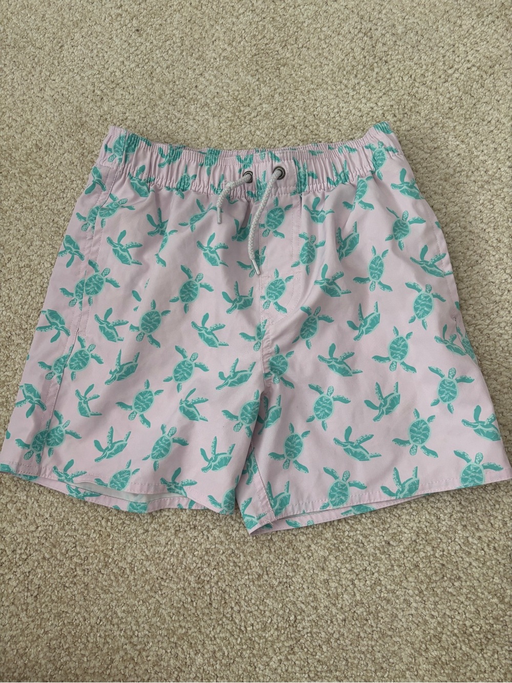 Class Club Kids Swim Trunks Pink with Teal Turtle Print Nordstrom